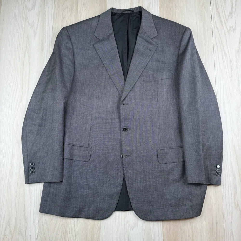Brioni For MAUS & HOFFMAN Colonna Wool 3 Button Blazer Jacket Men's Size 44 Gray